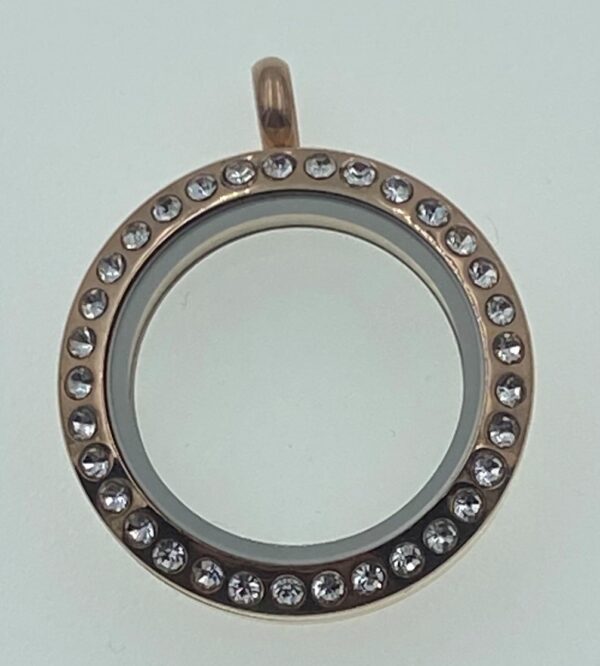 Amulet rosegold 20mm m/sten